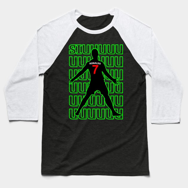 Siuuuuuu Cristiano Ronaldo Baseball T-Shirt by DerrickDesigner